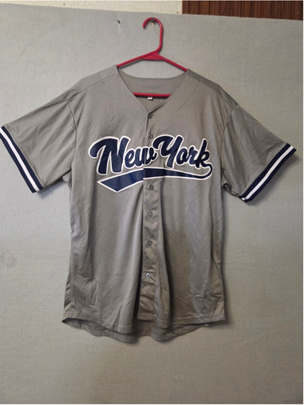 Men's Unbranded New York Judge 99 Baseball Jersey Size M Grey Blue